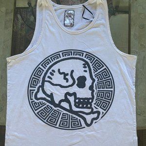 Skull White Tank Tee (Medium)